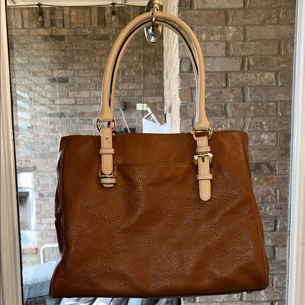 Michael Kors Tan and Cream Purse/Tote Early 2000s Vintage - Picture 6 of 12